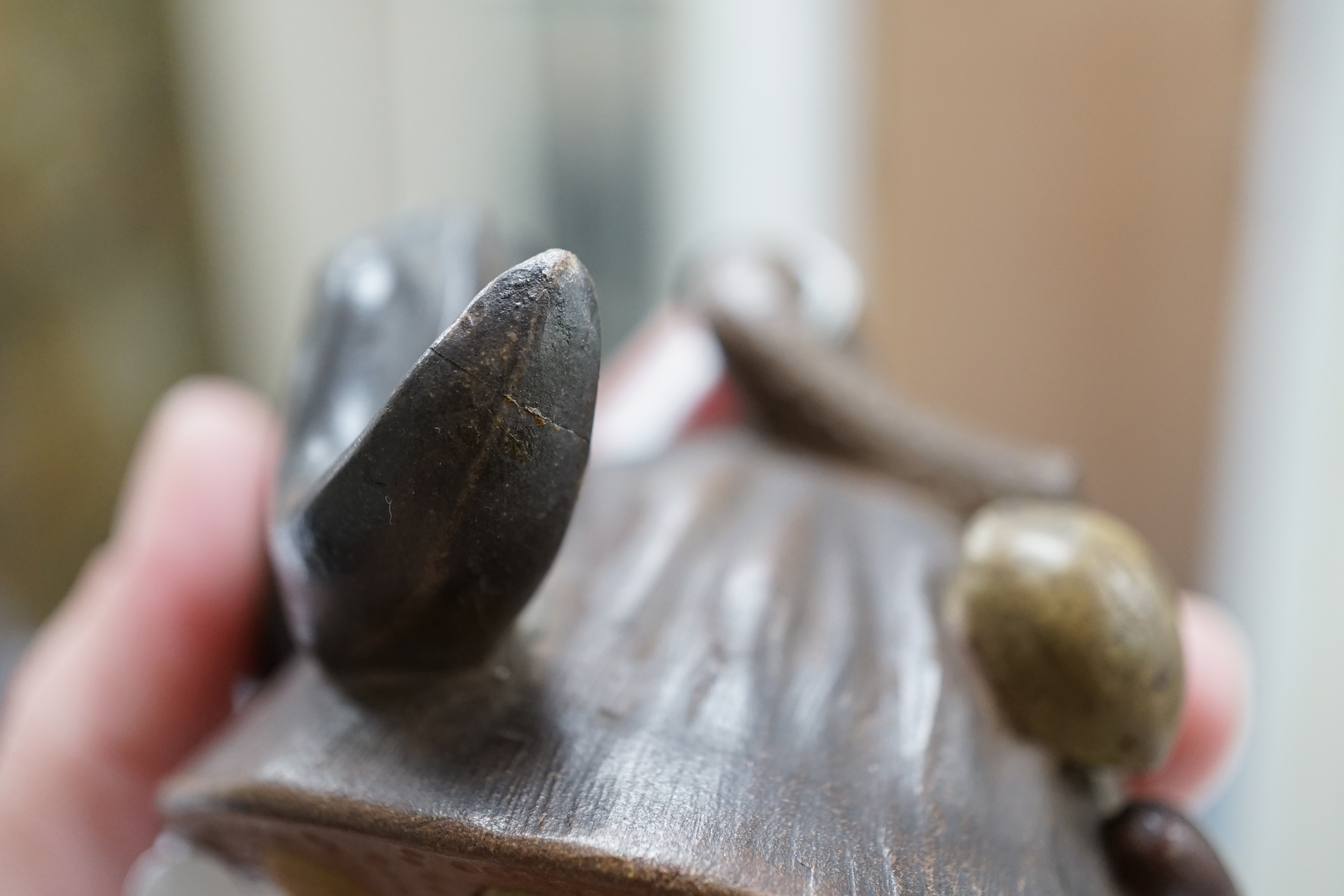 A Chinese Yixing 'lotus' water dropper, late 19th/early 20th century, small area repaired